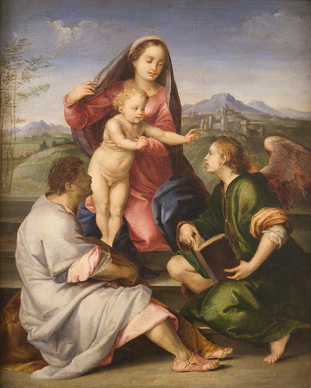 Madona z detetom, svetnikom in angelom av Andrea del Sarto