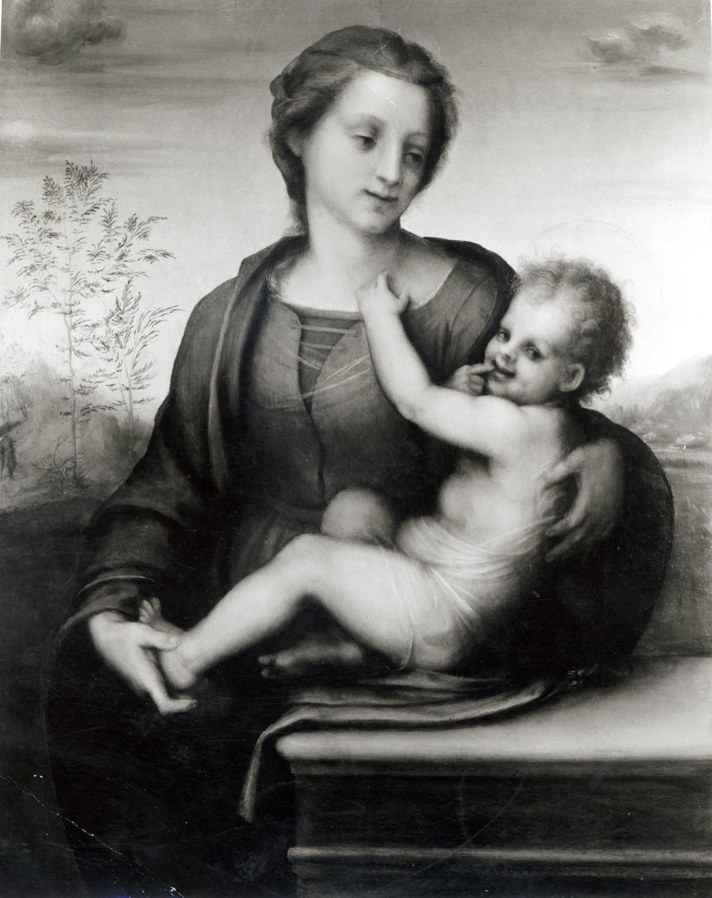 Madonna och barn (panel) av Andrea del Sarto
