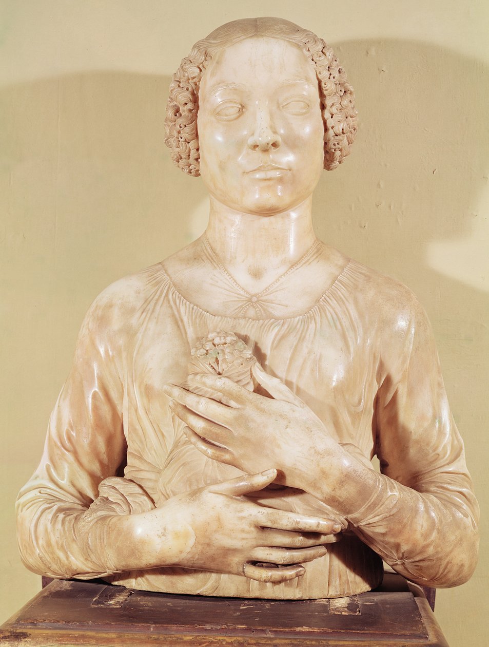 Kvinna med en bukett, ca 1475-80 (marmor) av Andrea del Verrocchio