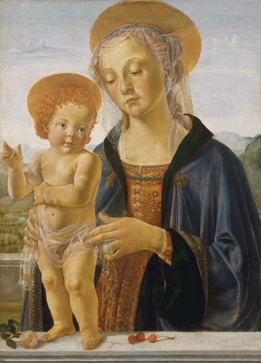 Madonna och barn, ca 1470 (tempera och guld på trä) av Andrea del Verrocchio
