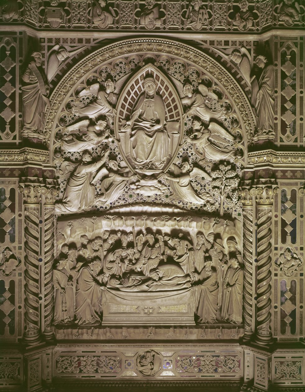 Jungfruns död och antagande, 1349-59 (marmor) av Andrea di Cione Orcagna