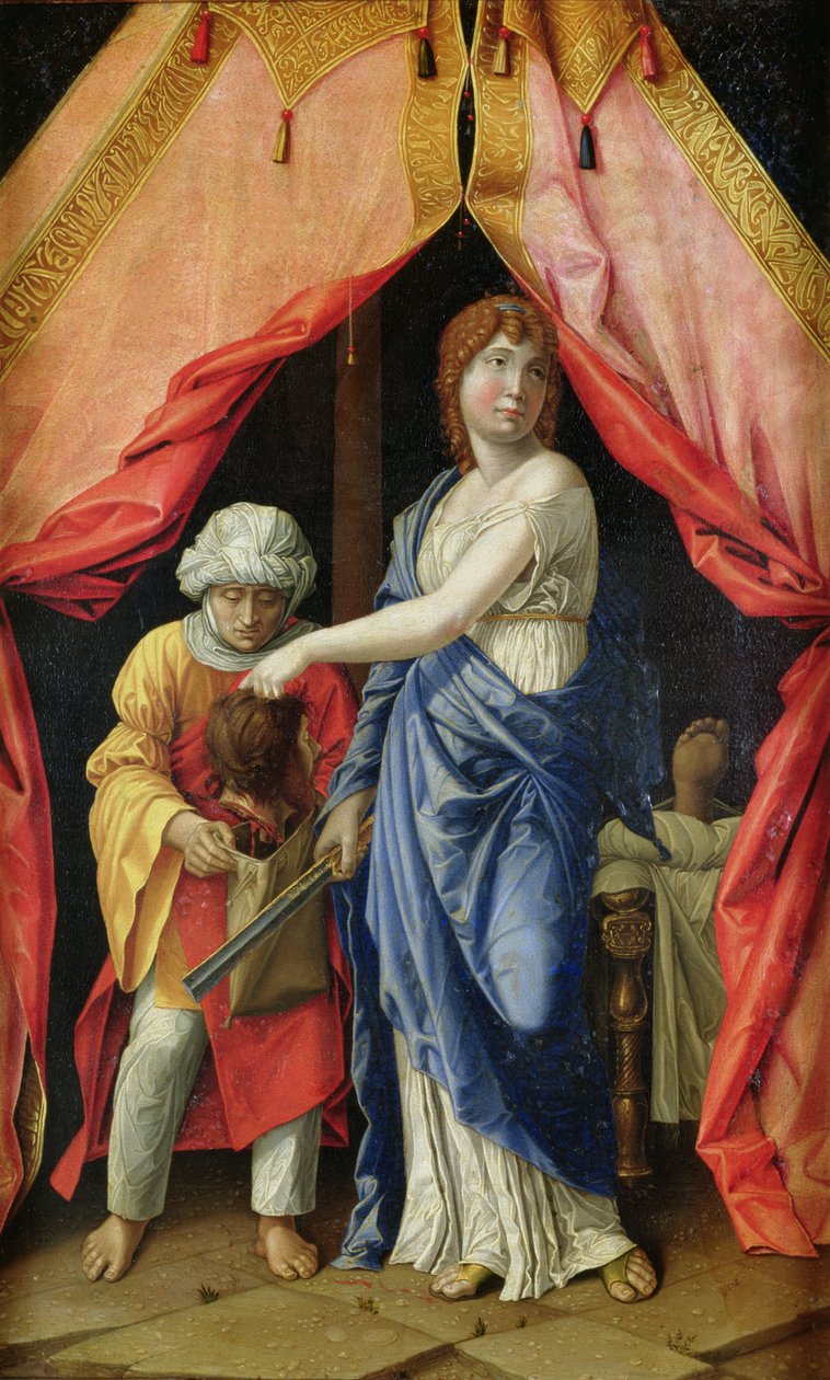 ホロフェルネスの頭を持つジュディス、1500年頃（パネルに油彩）スウェーデン語 av Andrea (after) Mantegna