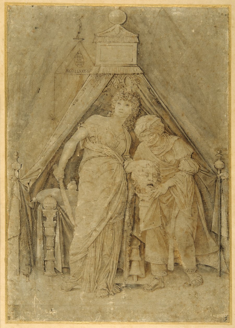 Judith med huvudet av Holofernes, efter Mantegna (penna & brunt bläck med brun tvätt) av Andrea (follower of) Mantegna