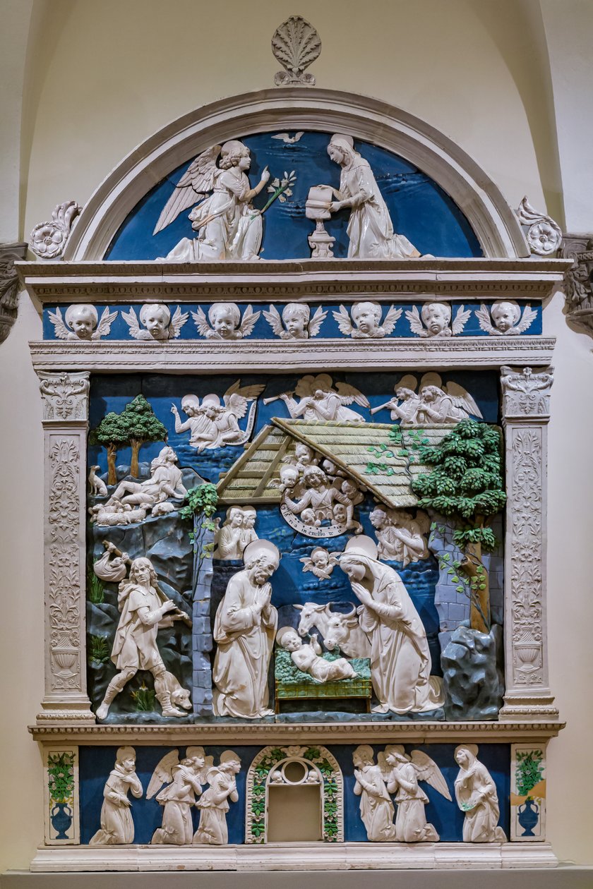 Födelsekyrkan, Herdarnas tillbedjan och Bebådelsen av Andrea (workshop of) Della Robbia