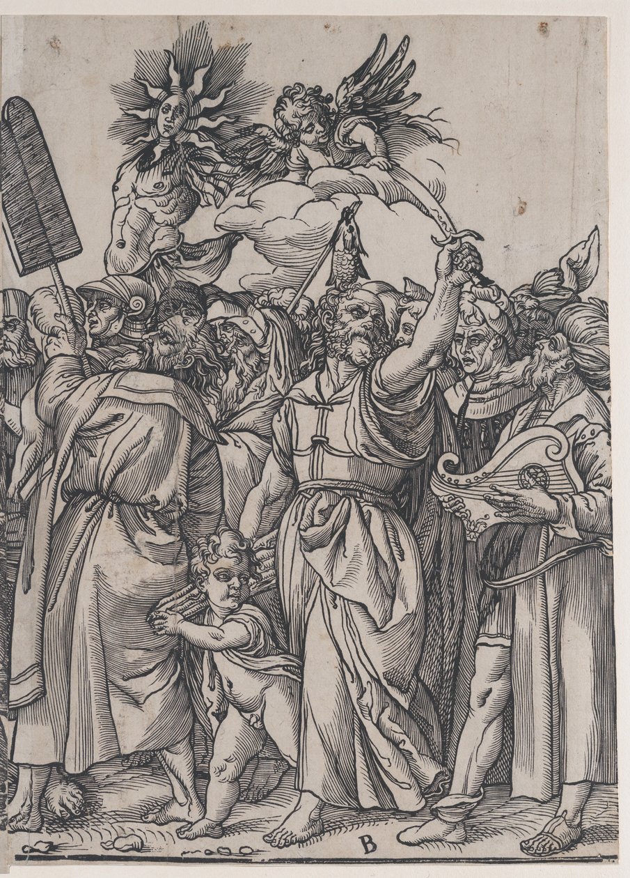 Avsnitt B: Isaac, Noah och andra figurer, från The Triumph of Christ, 1836. av Andrea Andreani