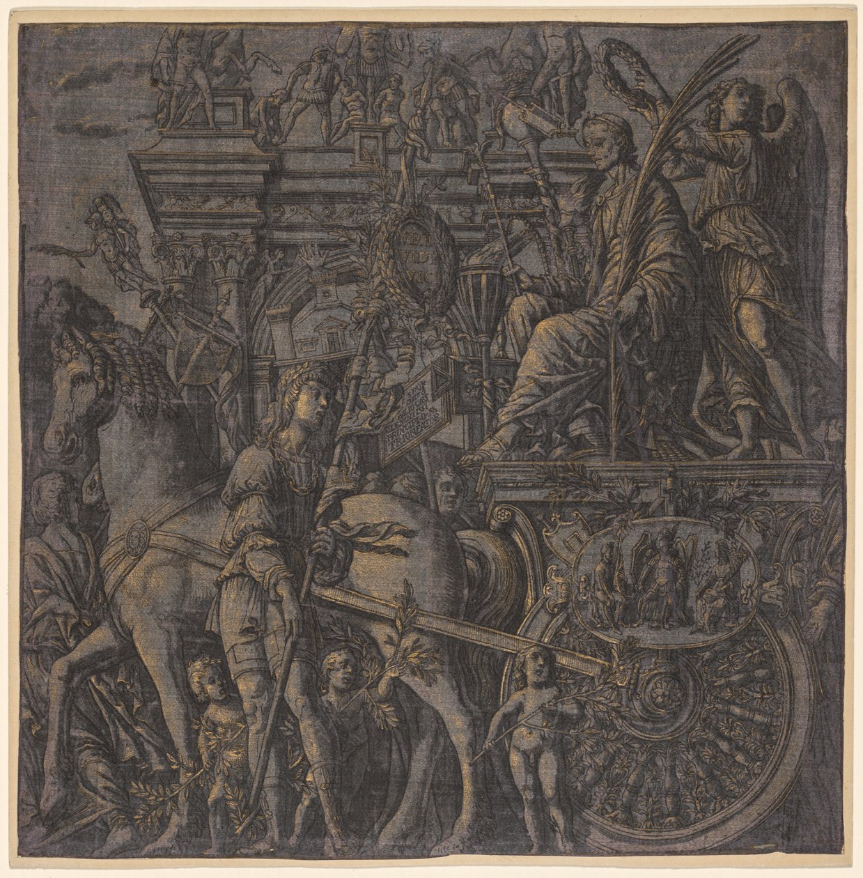 Julius Caesars triumf: Caesar Triumphant, 1593-99. av Andrea Andreani