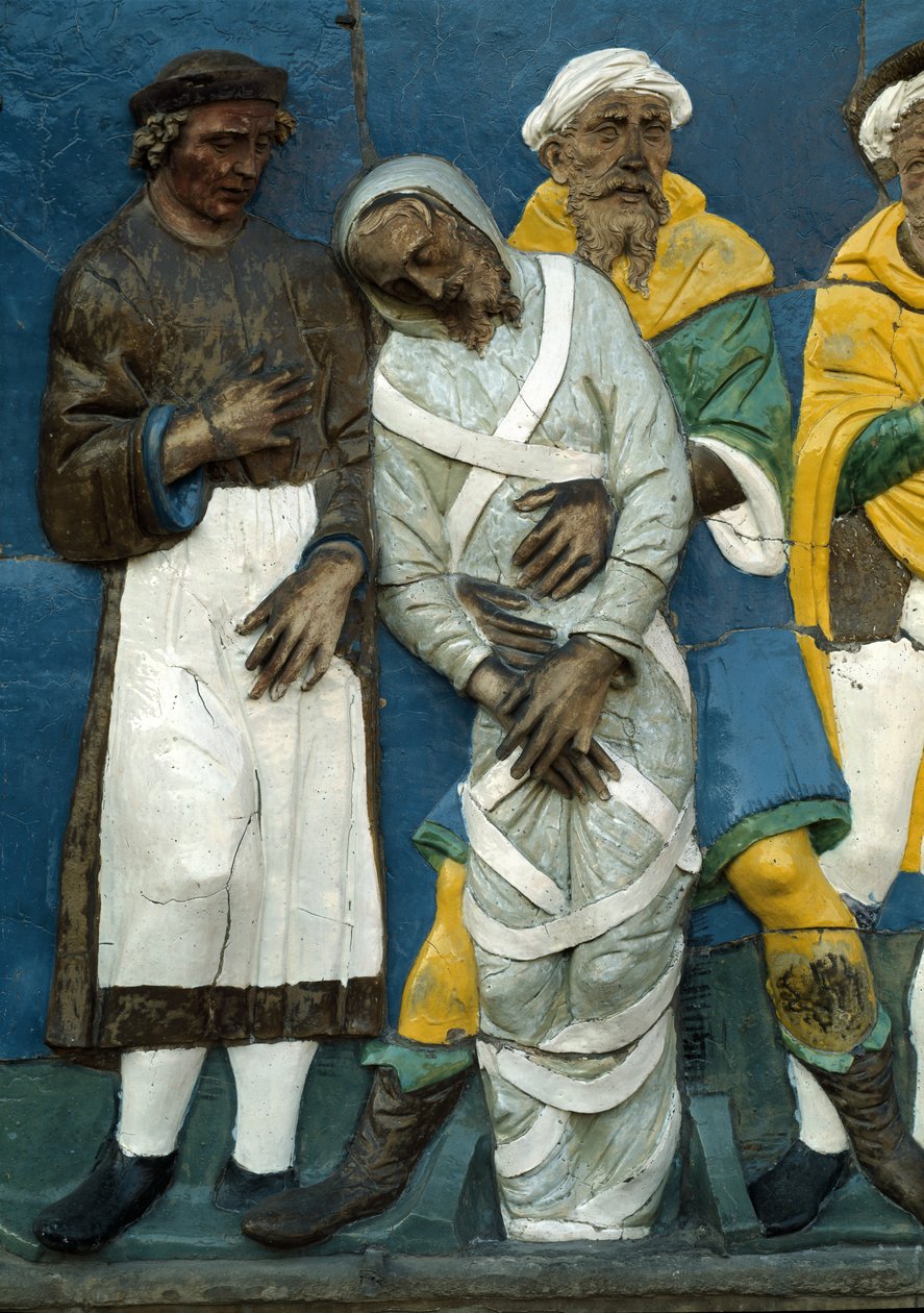 Begrava de döda, detalj, 1526-28 av Andrea Della Robbia