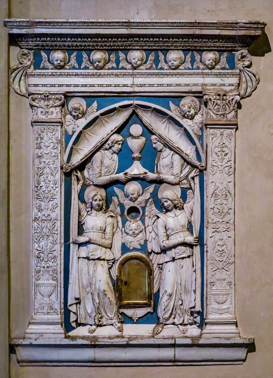 Tabernakel, slutet av 1400-talet eller början av 1500-talet (fresker) av Andrea Della Robbia