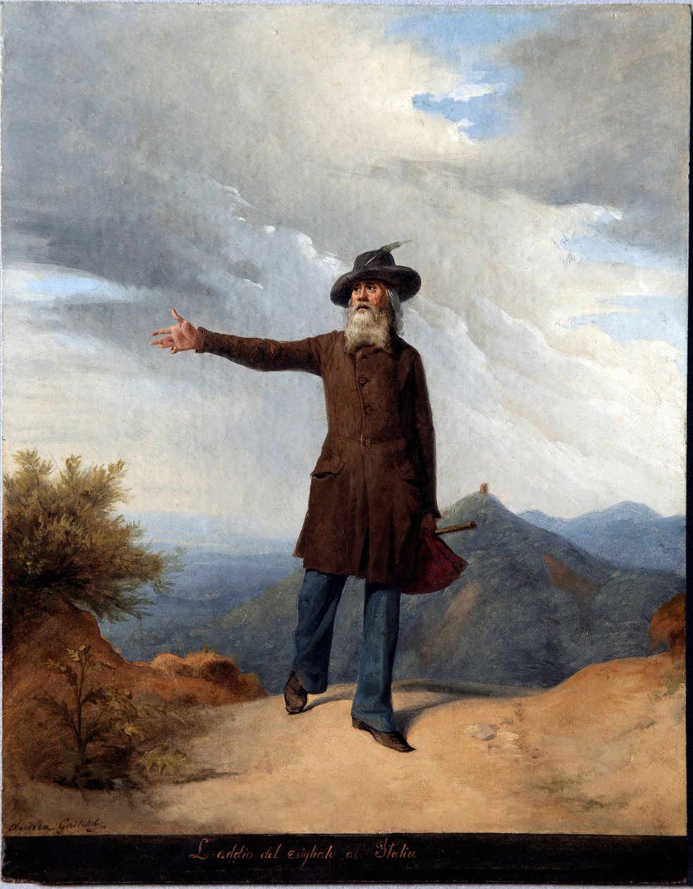 Farväl till exilen. Med Giuseppe Mazzini tvingad att gå i exil i Schweiz 1831 (målning av Andrea Gastaldi