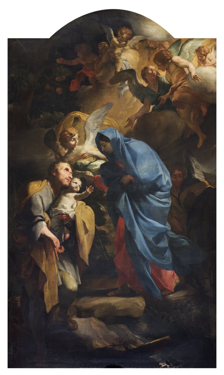 Helig familj eller flykten till Egypten, 1673-74 av Andrea Lanzani