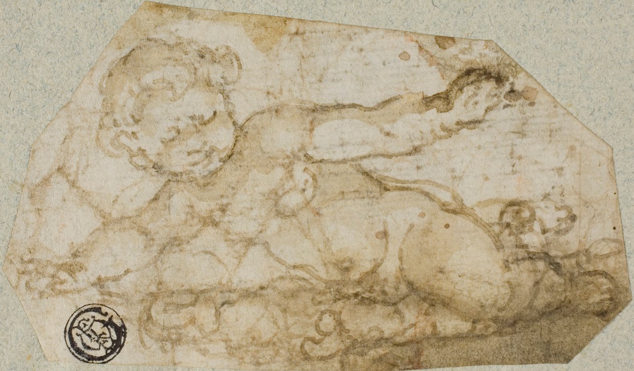 Putto med girland av Andrea Lilio