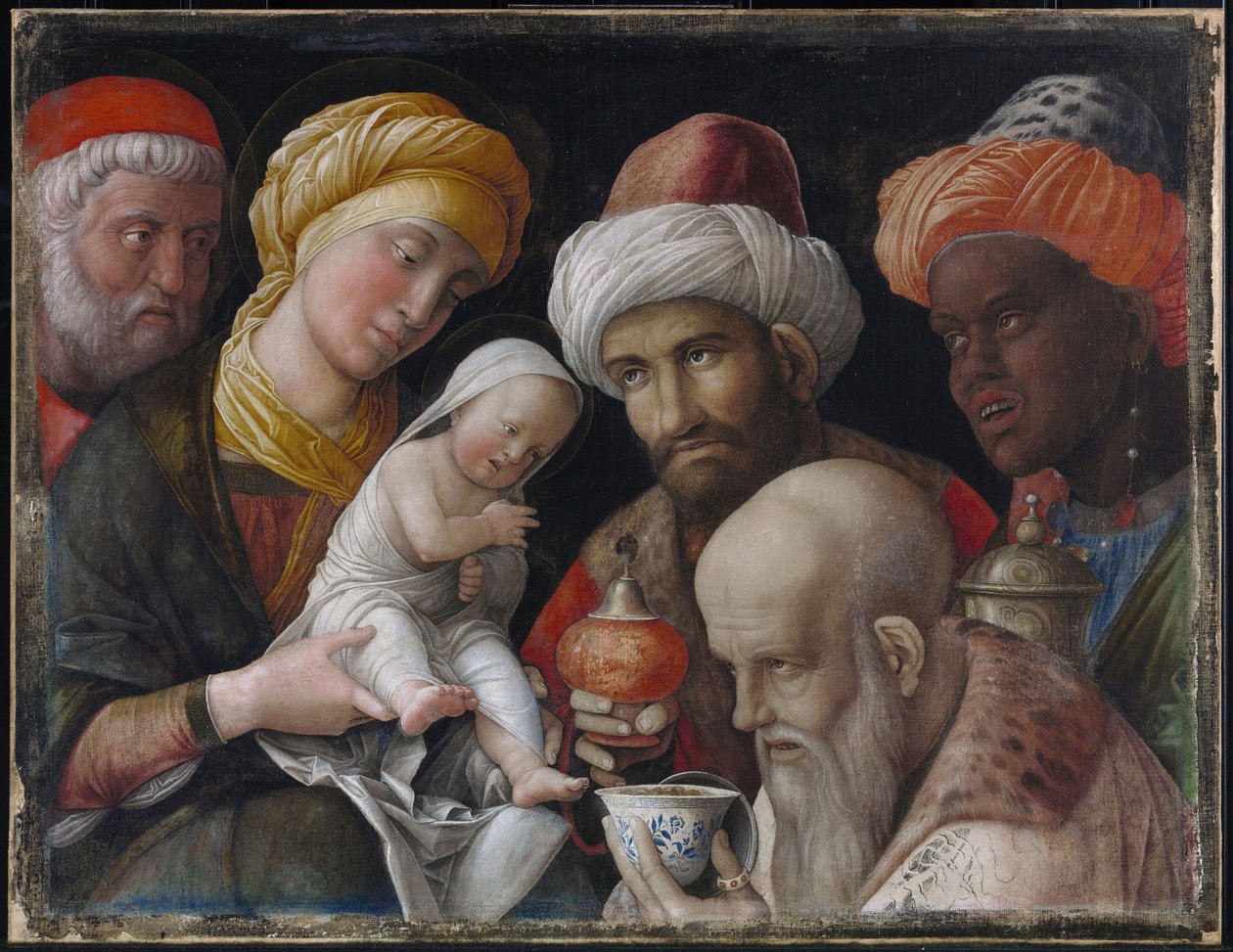 Tillbedjan av de tre vise männen av Andrea Mantegna