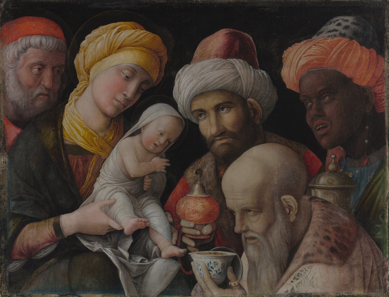 De heliga tre konungarnas tillbedjan av Andrea Mantegna