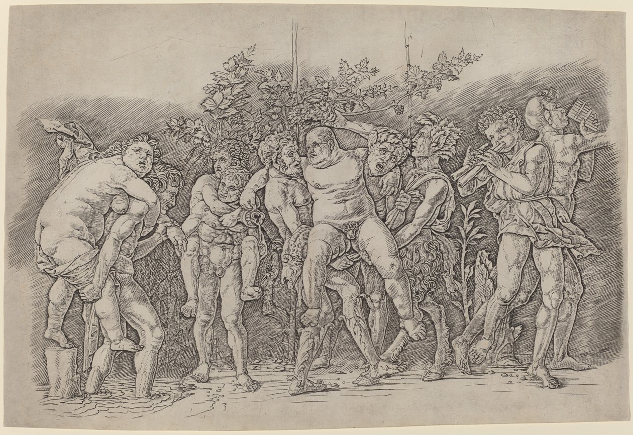 Bacchanal med Silenus av Andrea Mantegna