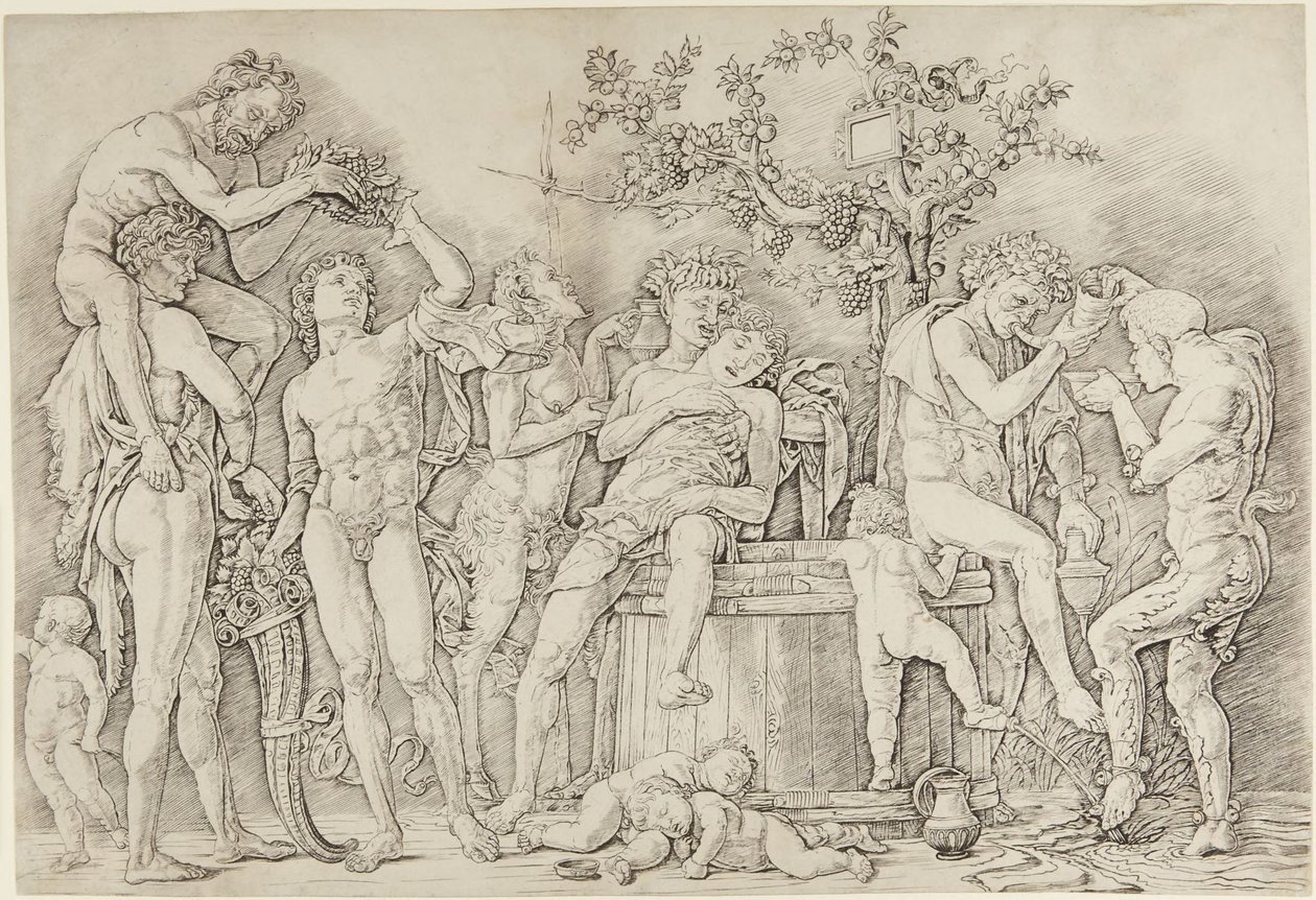 Bacchanal med en vinpress av Andrea Mantegna