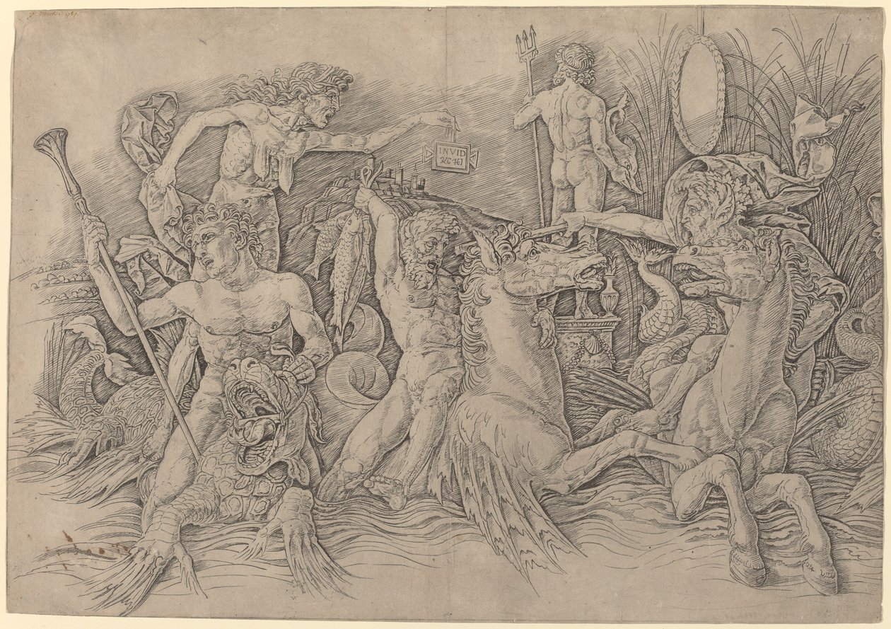 Battle of the Sea Gods [vänster halva] av Andrea Mantegna