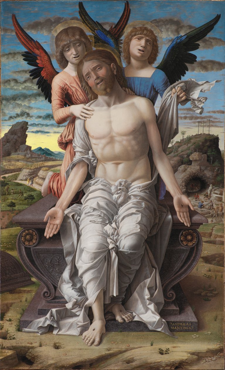 Kristus som den lidande återlösaren av Andrea Mantegna