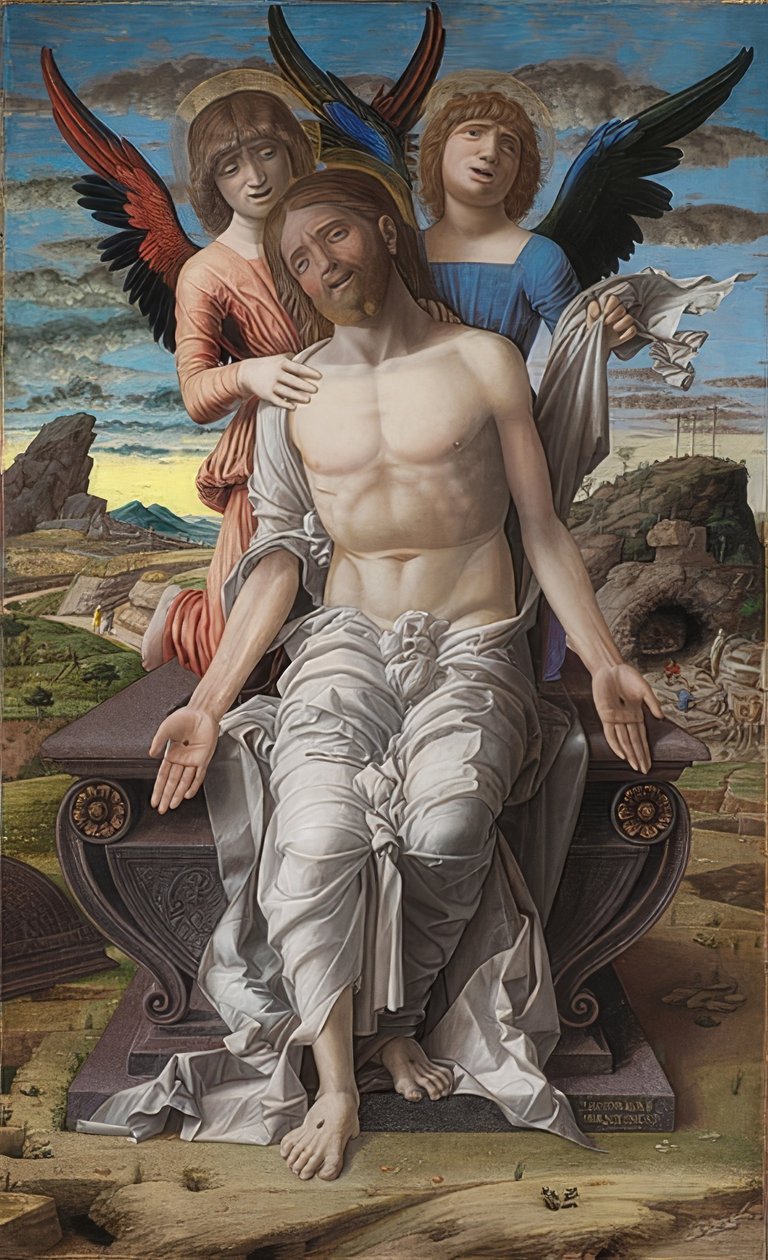Kristus som sorgens man. 1495-1500 av Andrea Mantegna