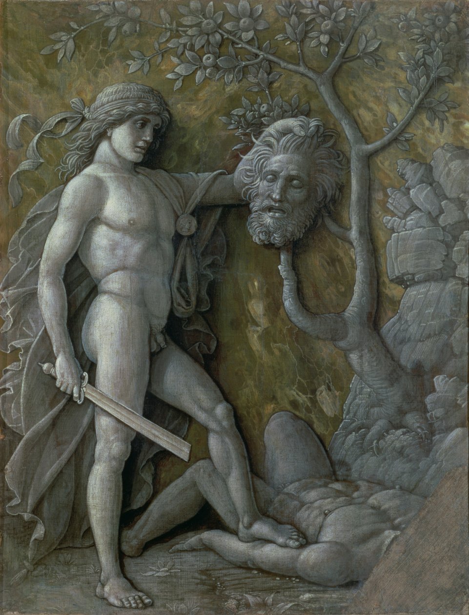 David med Goliats huvud, ca 1490-95 av Andrea Mantegna