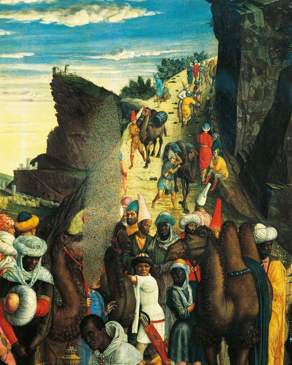 Detalj från Adoration of the Magi som representerar The Magi