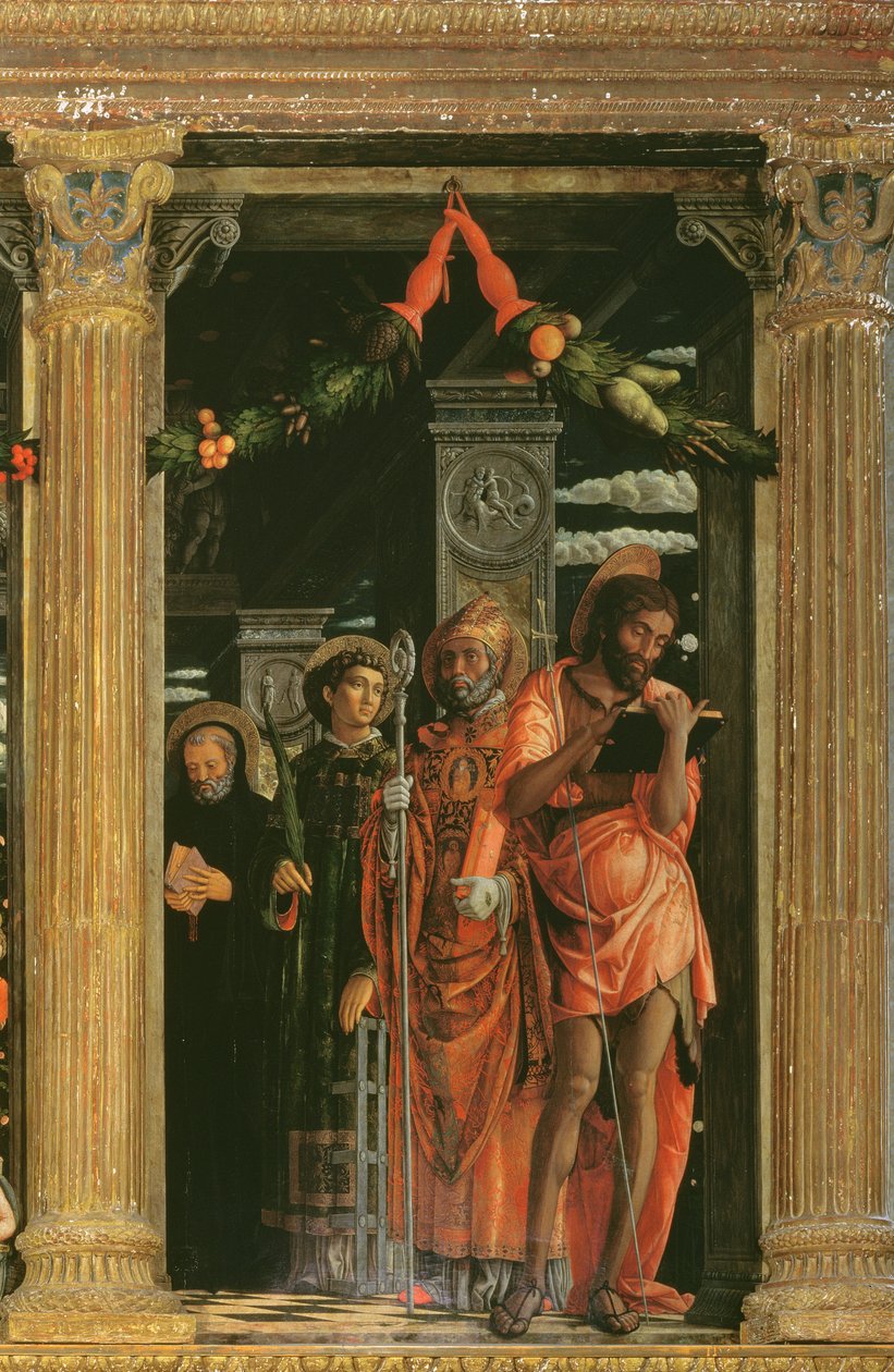 Detalj av San Zeno altartavla, 1456-60 av Andrea Mantegna