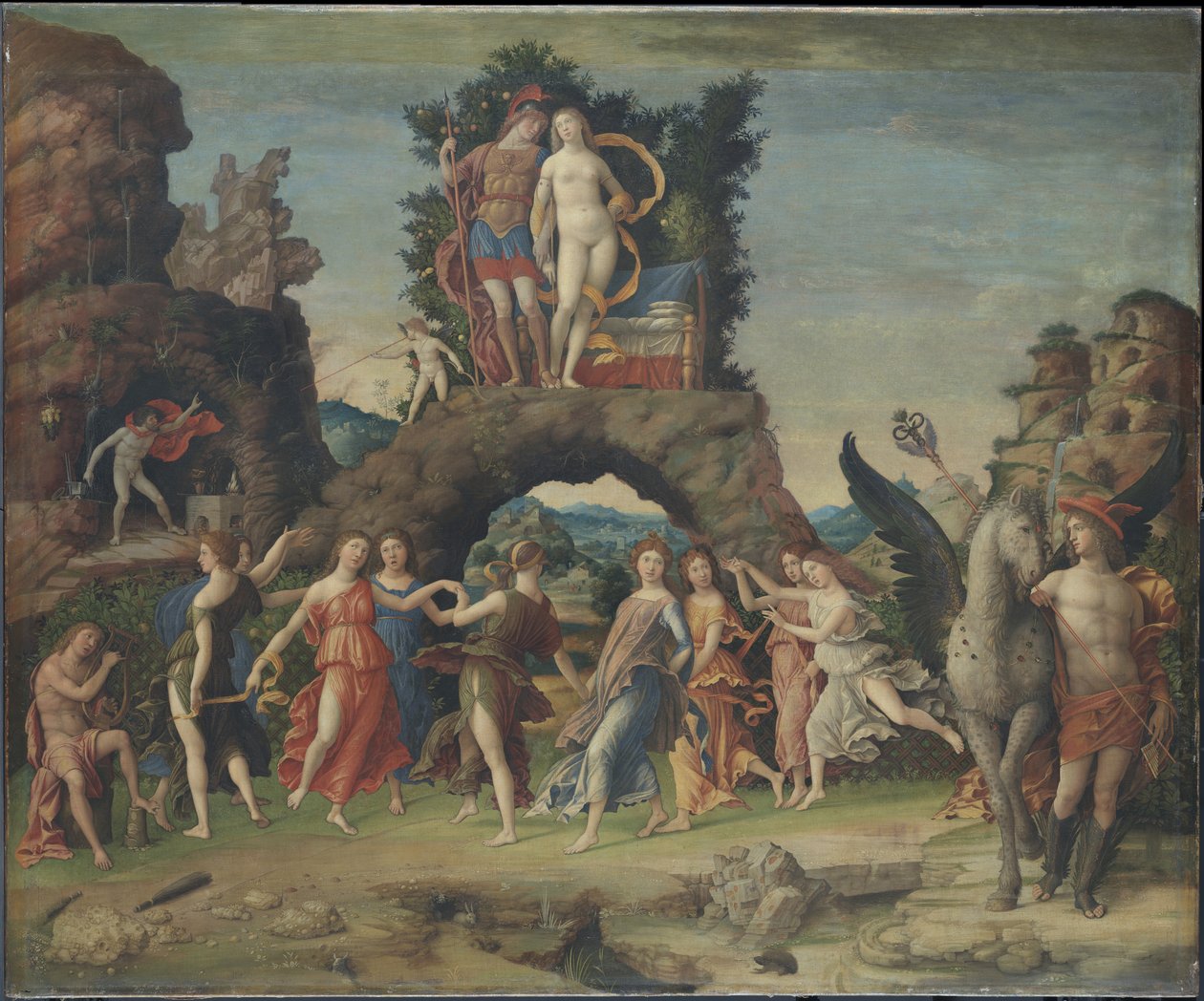 Tyska: Der Parnaß, Detalj Parnassus av Andrea Mantegna
