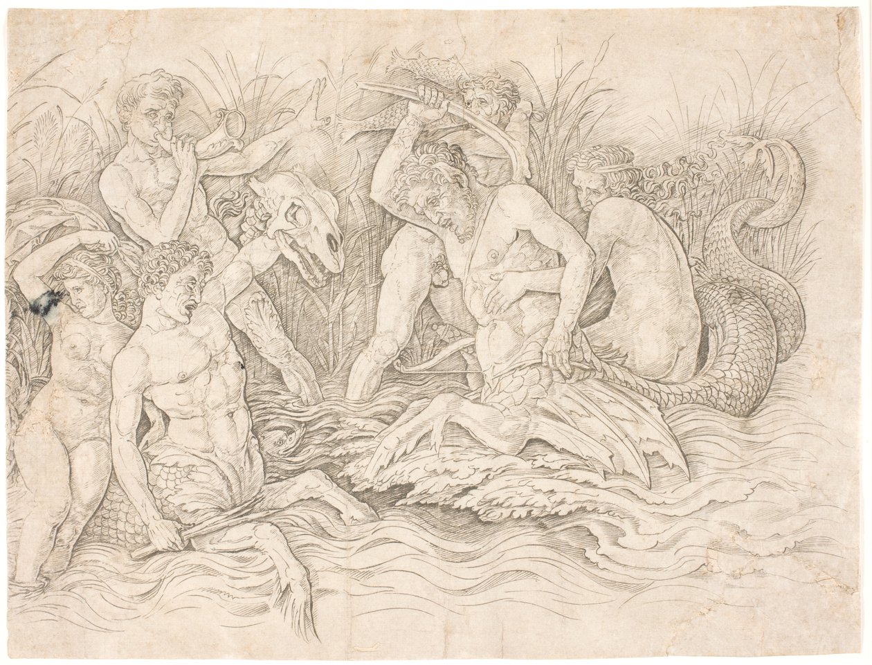 Battle of the Sea Gods, högra halvan av Andrea Mantegna