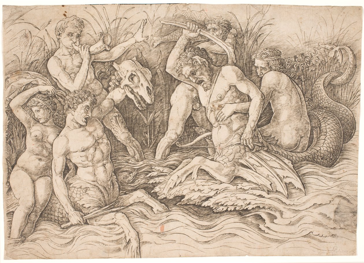 Battle of the Sea Gods, högra halvan av Andrea Mantegna