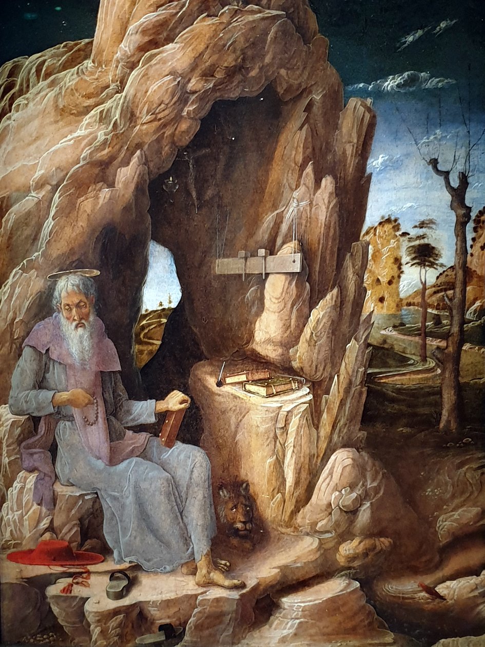 Sankt Hieronymus botfärdig i öknen av Andrea Mantegna
