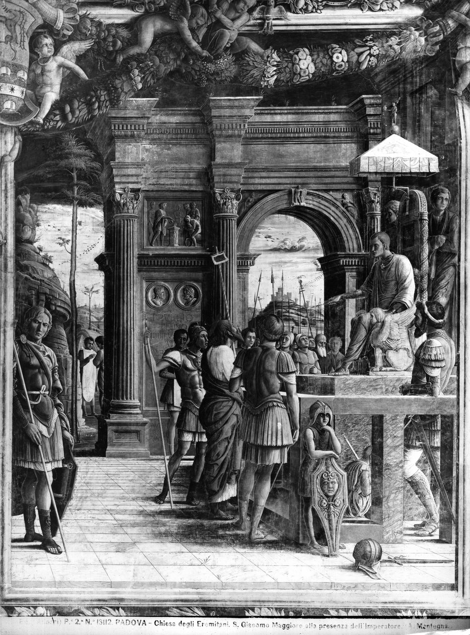 St. Jakob den store ställde inför kung Herodes Agrippa (detalj) av Andrea Mantegna