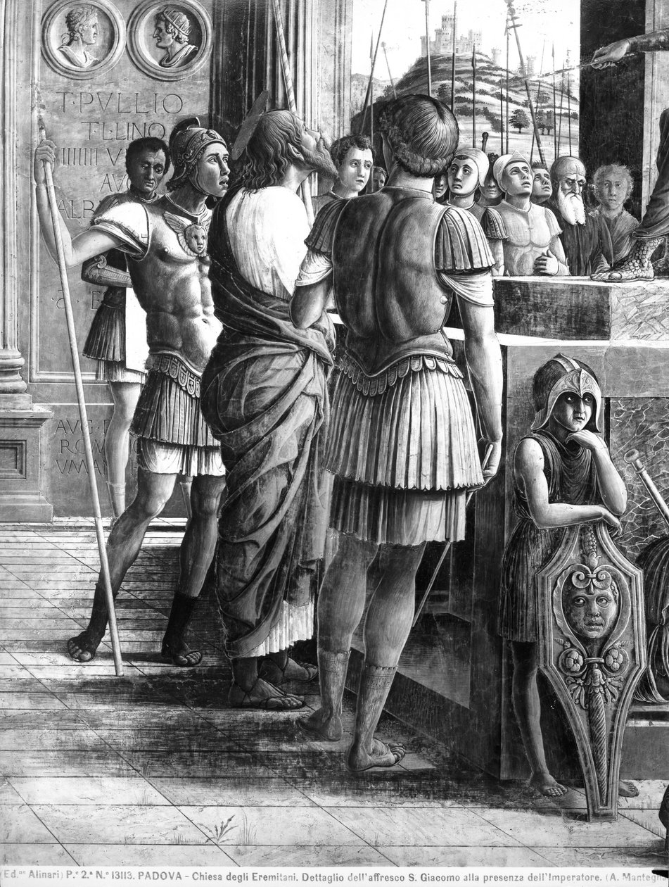 St. Jakob den store ställde inför kung Herodes Agrippa (detalj) av Andrea Mantegna