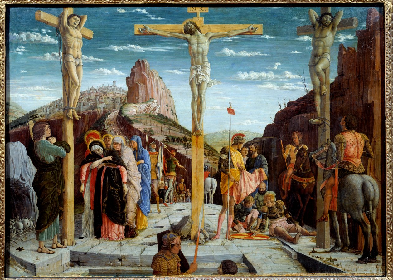 Golgatamålningen av Andrea Mantegna (1431-1506) 1400-talets sön. 0,76x0,96 m - Golgata. Målning av Andrea Mantegna (1431-1506) av Andrea Mantegna