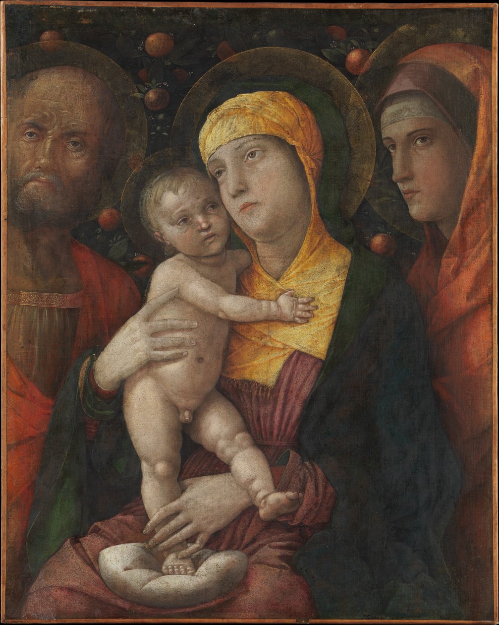 Den heliga familjen med den heliga Maria Magdalena av Andrea Mantegna