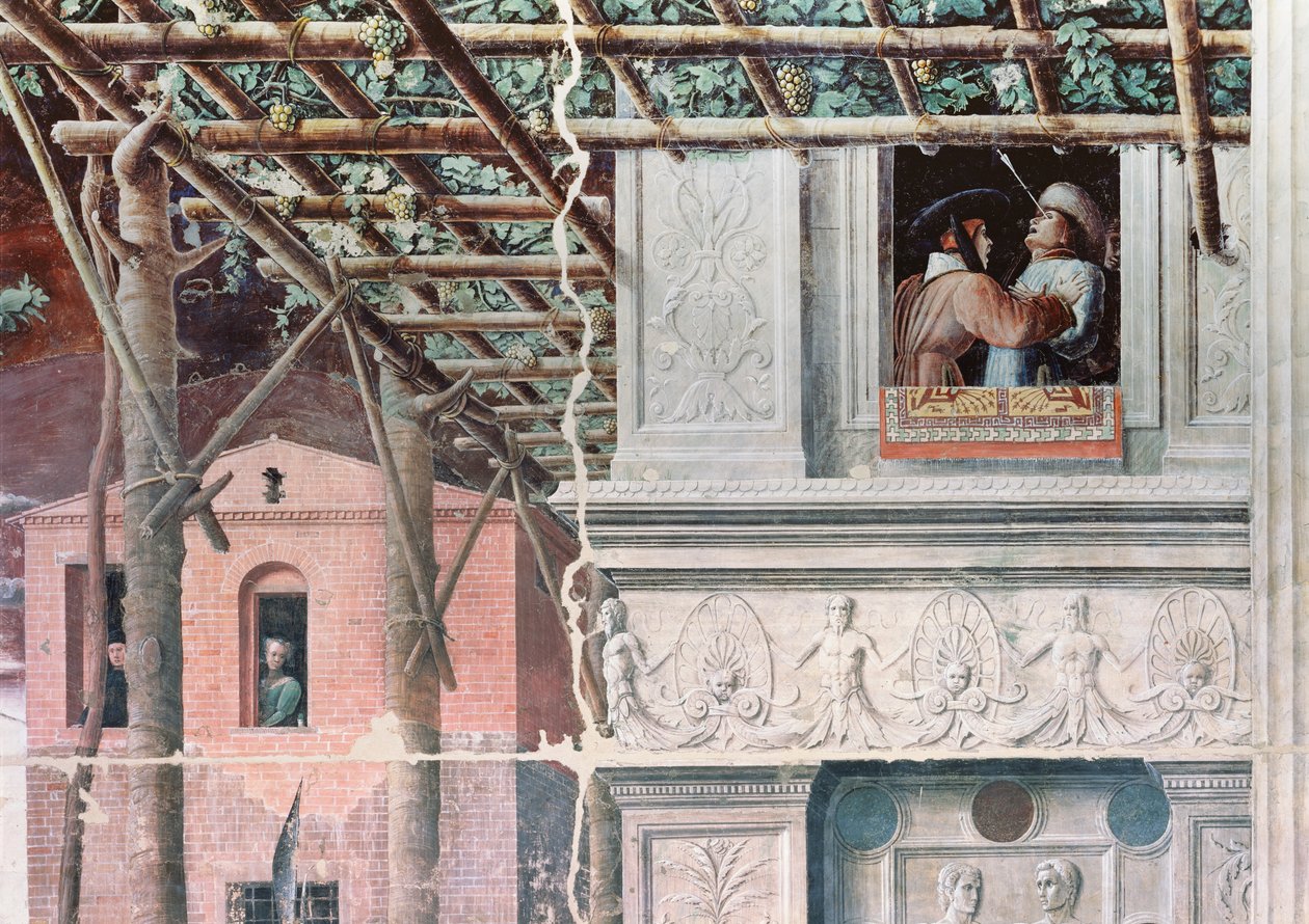 The Martyrdom of St. Christopher, c.1450-56 (fresk) av Andrea Mantegna