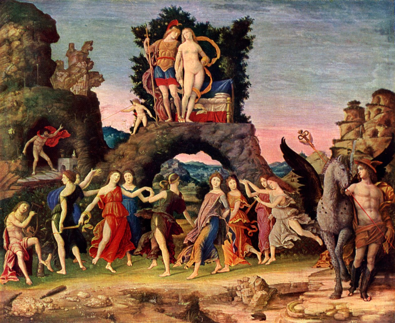 Parnassus: Mars och Venus, 1497, 1929 av Andrea Mantegna