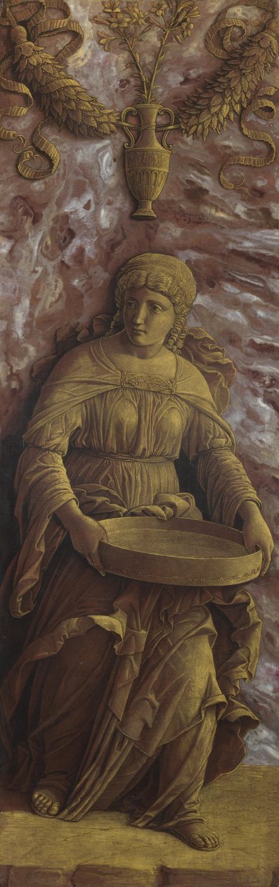 The Vestal Virgin Tuccia med en sil, ca. 1500. av Andrea Mantegna