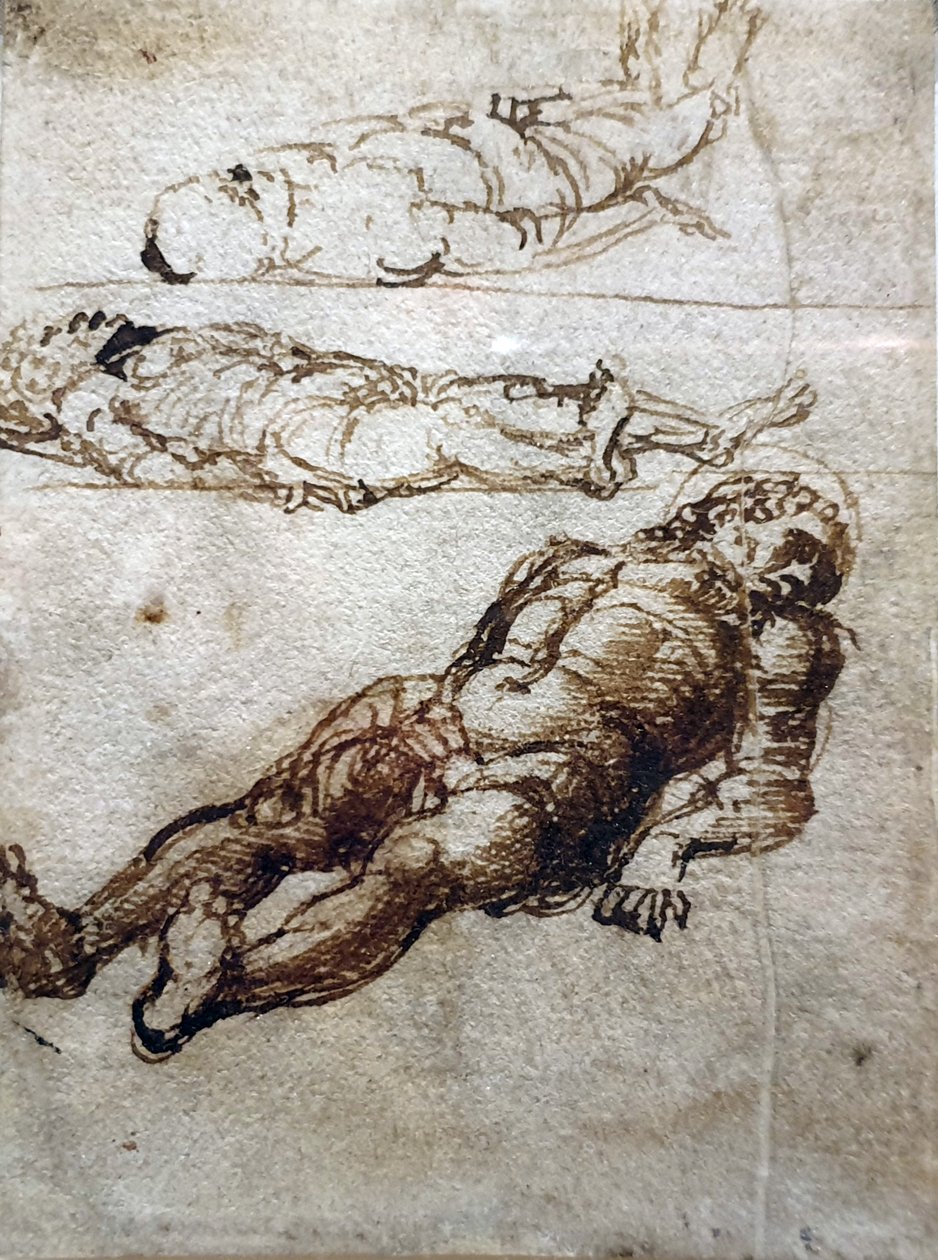 Tre studier för den döde Kristus av Andrea Mantegna