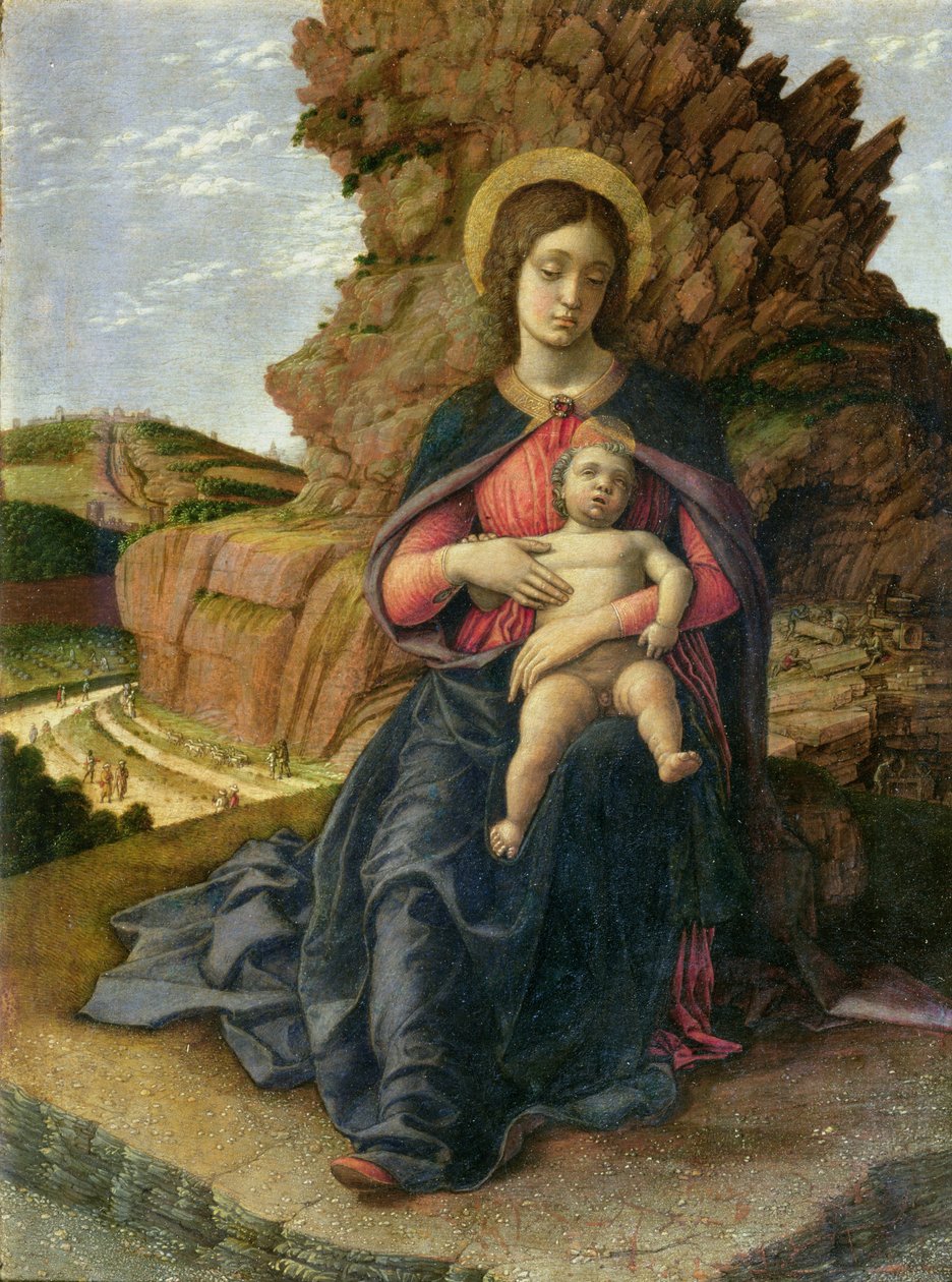 Virgin and Child, även känd som Madonna of the Quarry, ca 1480-talet (tempera på panel) av Andrea Mantegna