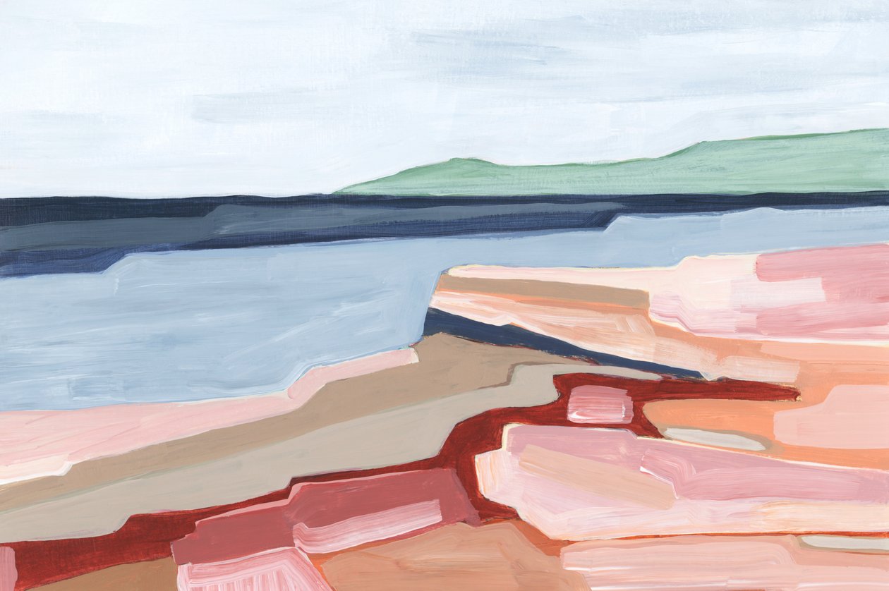 Layers of land, 2023 (akryl på papper) av Andrea Mejia