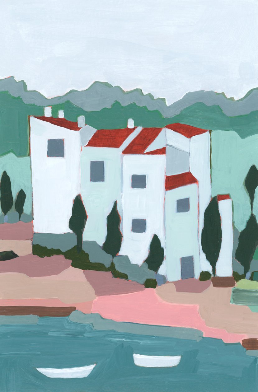 Det var en gång i Cadaques, 2023 (akryl på papper) av Andrea Mejia