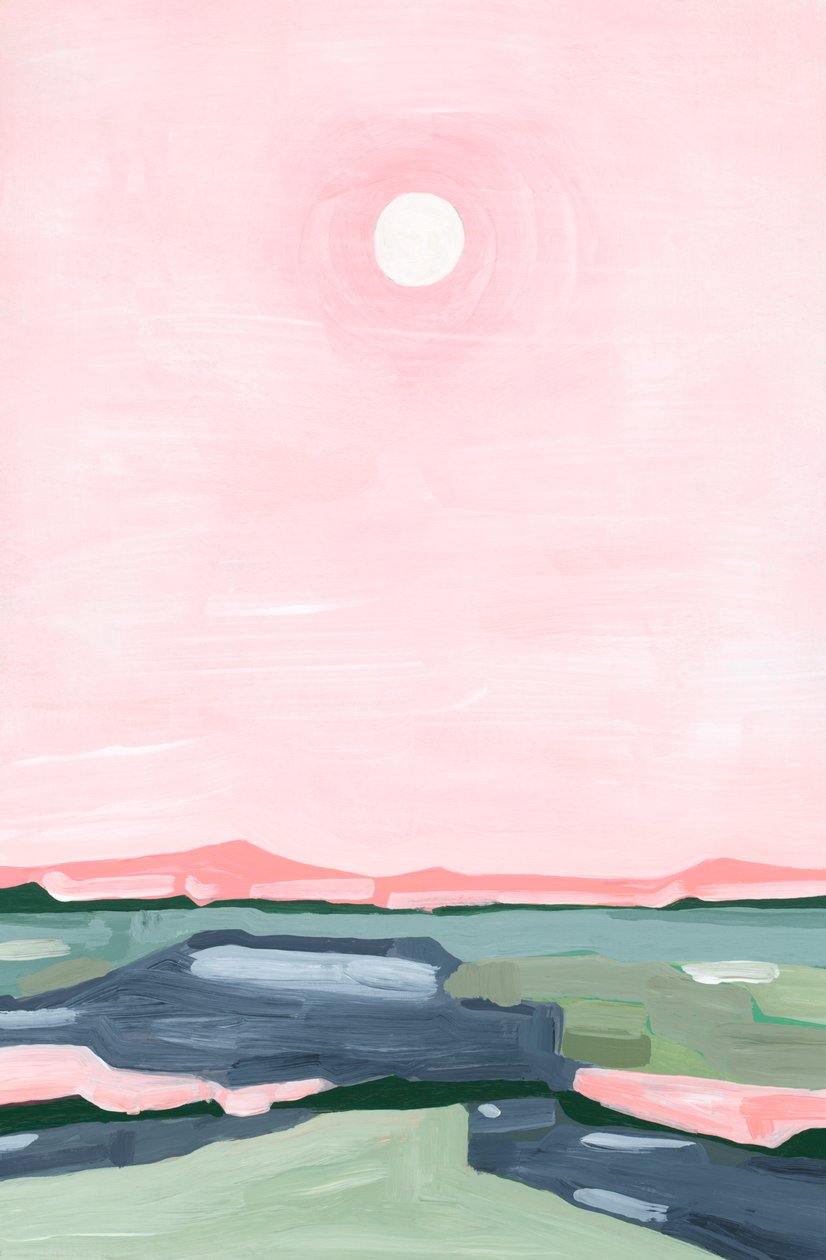 Strawberry sky, 2023 (akryl på papper) av Andrea Mejia
