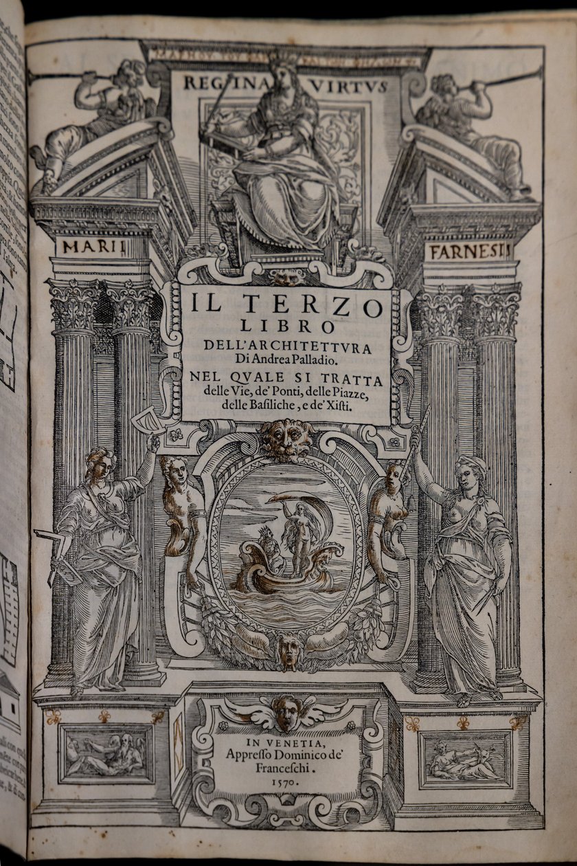 Sida av den tredje av de fyra volymerna om arkitektur av Andrea Palladio