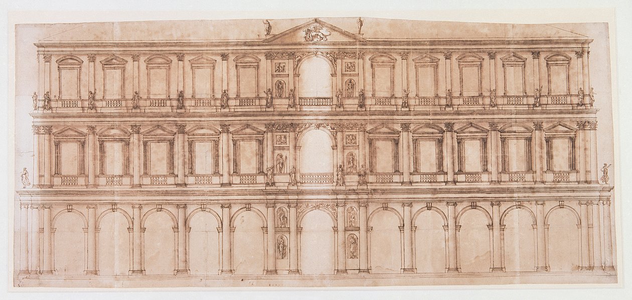 Dogepalatset, Venedig (penna och bläck på papper) av Andrea Palladio