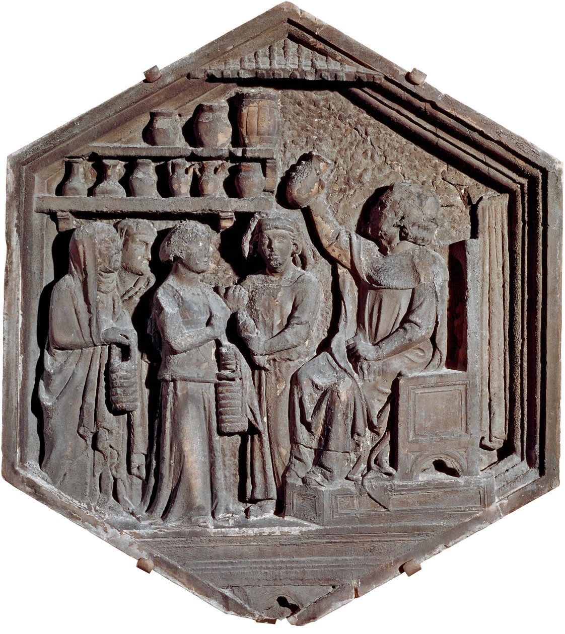 Medicin allegori. (Skulptur med låg relief av Andrea Pisano