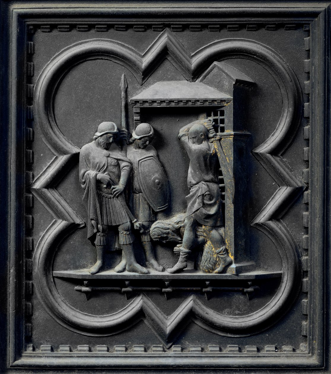 The Decapitation of St John the Baptist, sextonde panelen av South Doors of the Baptistery of San Giovanni, 1336 (brons) av Andrea Pisano