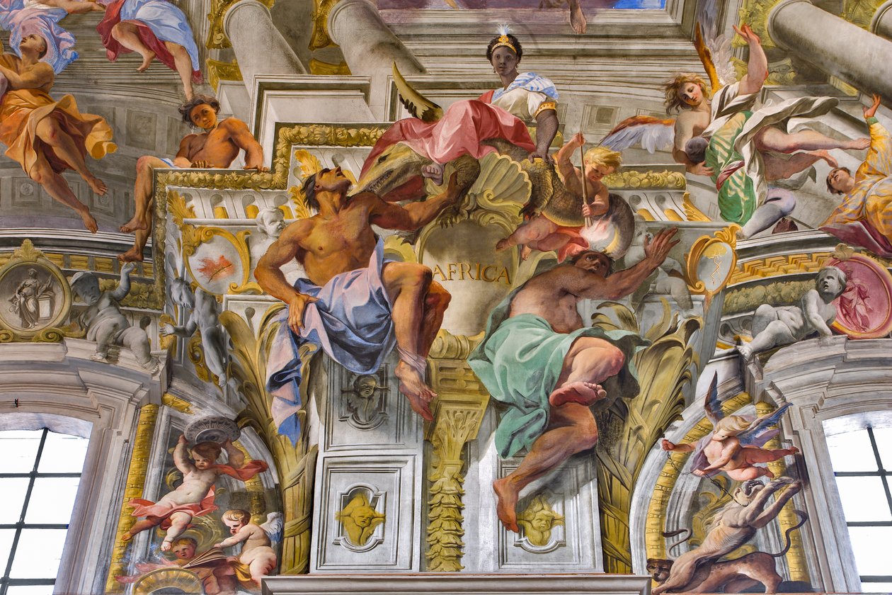 Afrika, detalj av kontinenternas allegorier av Andrea Pozzo