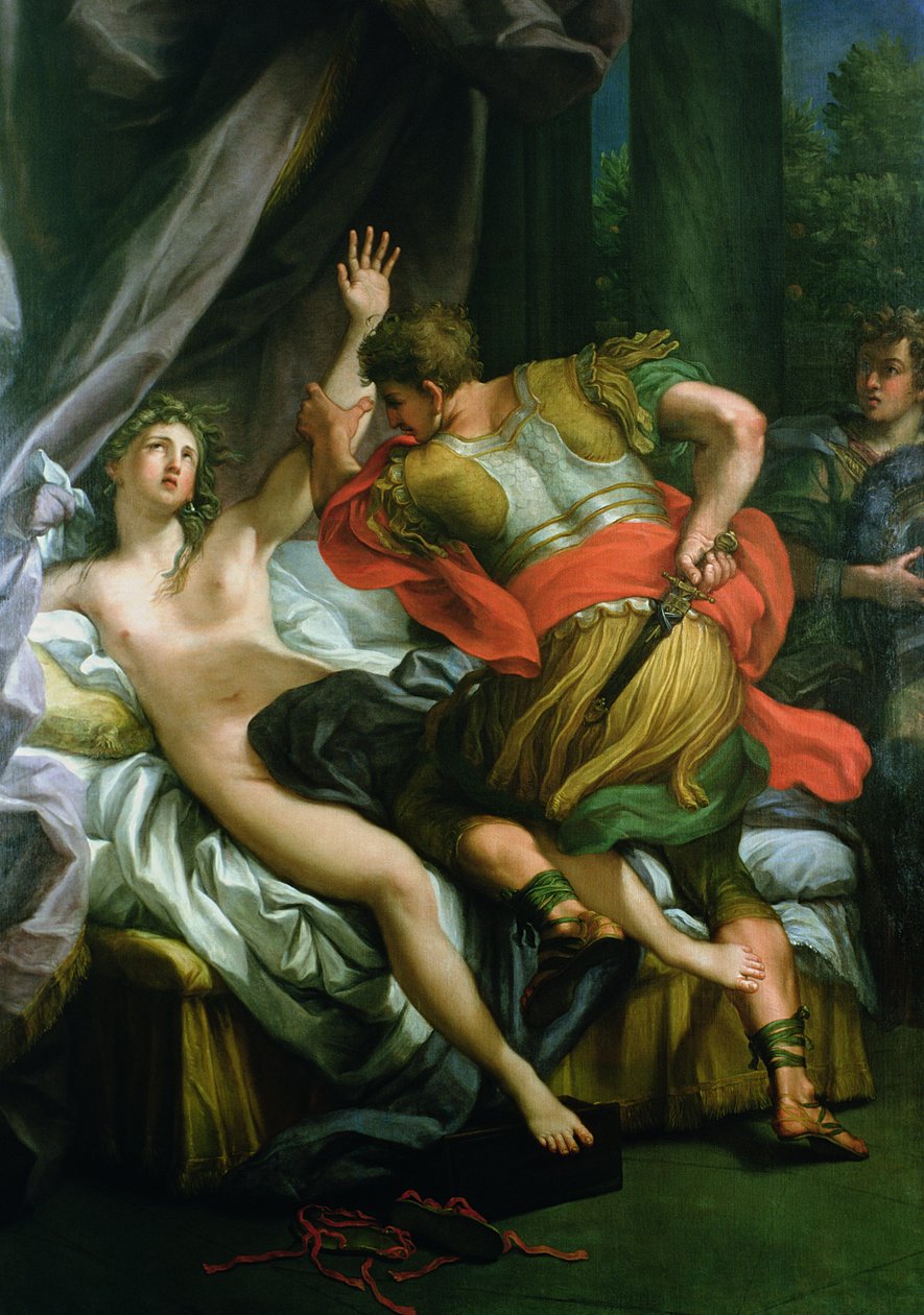 Tarquinius och Lucretia (olja på duk) av Andrea Procaccini