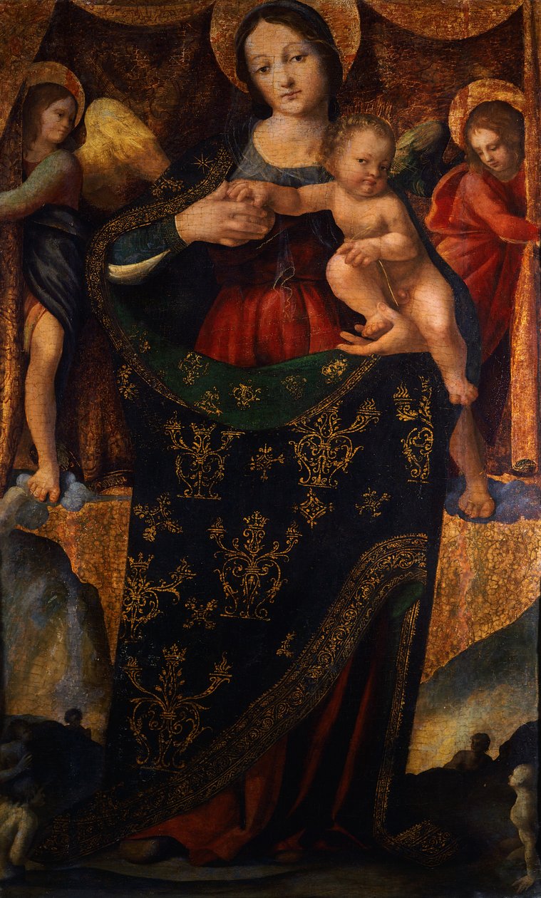 Our Lady of Grace, detalj från Madonnan och helgonens altartavla av Andrea Sabatini