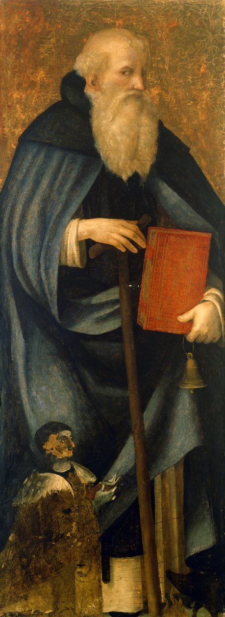 Saint Anthony Abbot eller Anthony Great och klienten Francesco Caracciolo av Andrea Sabatini