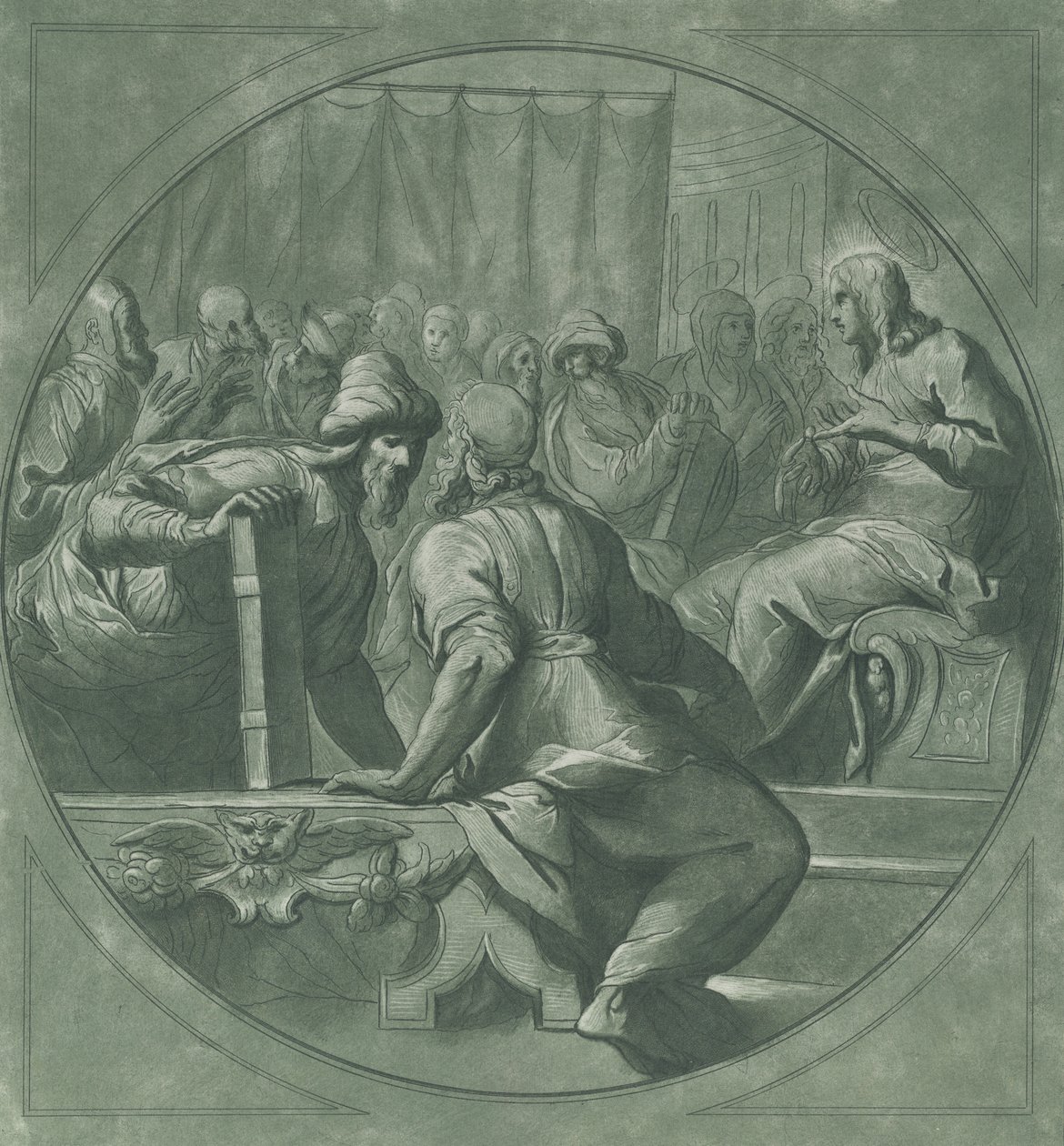 Kristus förvirrade läkarna, 1750-70. av Andrea Scacciati